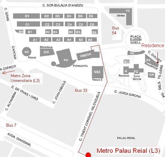 Map of Campus Nord