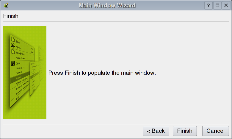 desiner new main window: wizard step 3